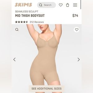 SKIMS Seamless Sculpt Mid Thigh Bodysuit Shapewear